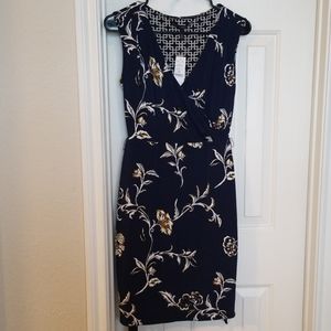 Reverse Printed Faux Wrap Dress